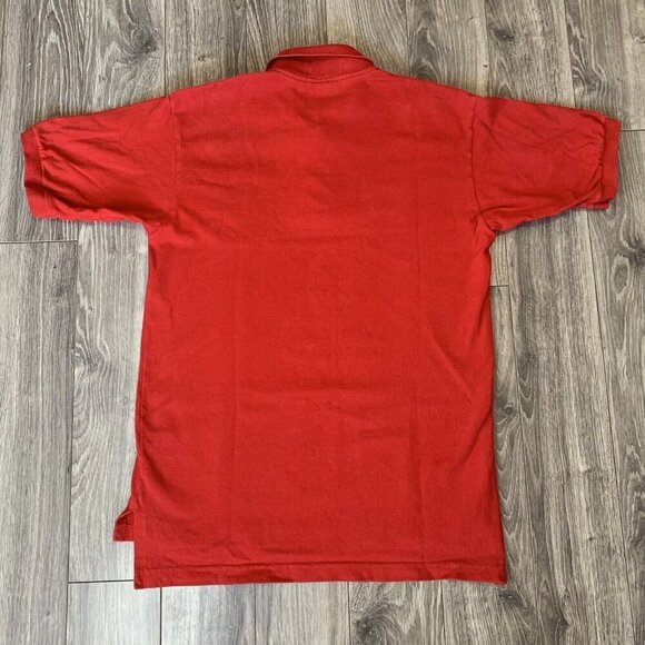 Vintage Fruit Of The Loom Polo Shirt Mens M Red 90s Cuba Guardala Vaca - Picture 9 of 11